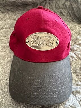 Head Red and Gray Motorsports Museum Cap with Metal Emblem